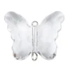 Acryl-Anhänger mit Kettelstift, Schmetterling, 2,9cm x 1,1cm x 2,4cm, klar, facettiert, 9 Stück