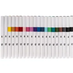 Acryl-Brush-Marker mit weicher Pinselspitze, 18 verschiedene Farben, 20 Stück