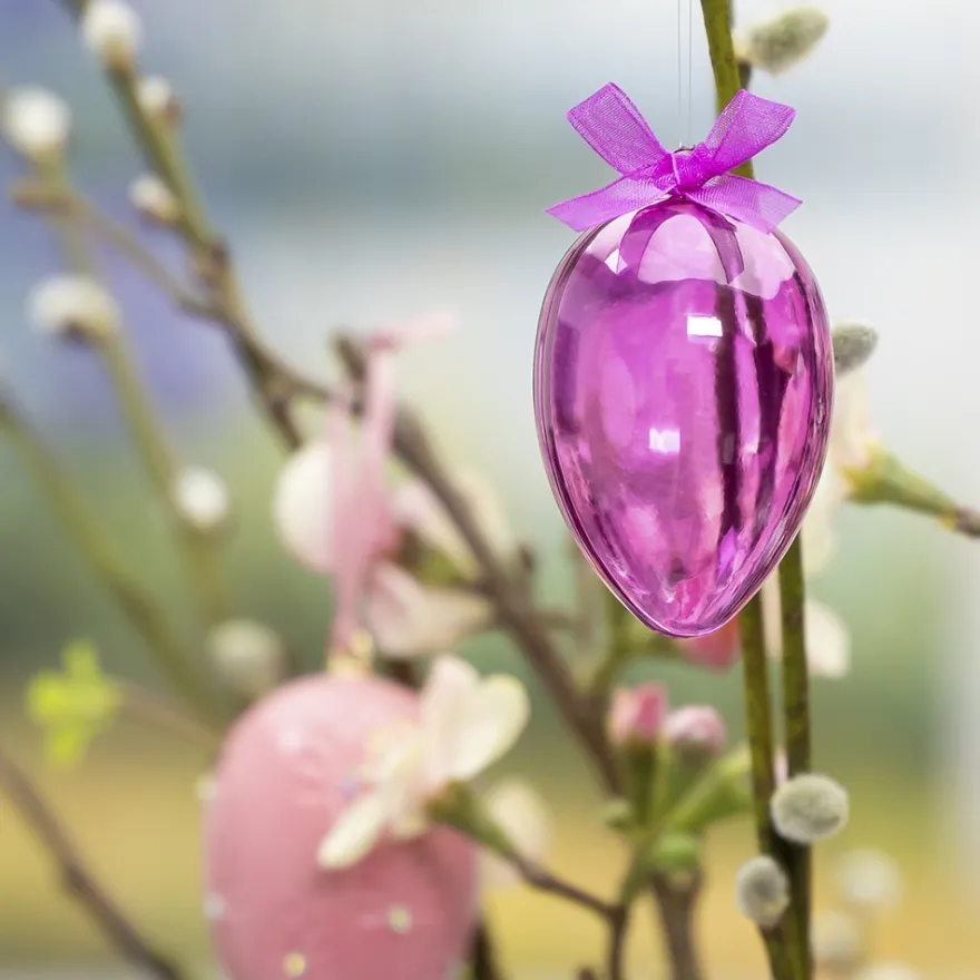 Acryl-Eier, transparent, 6cm, Ø 4cm, 5 Stück