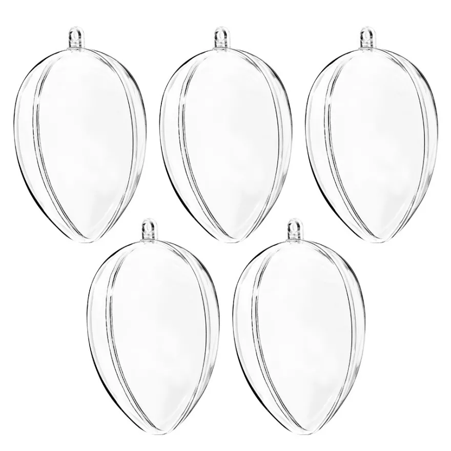 Acryl-Eier, transparent, 6cm, Ø 4cm, 5 Stück