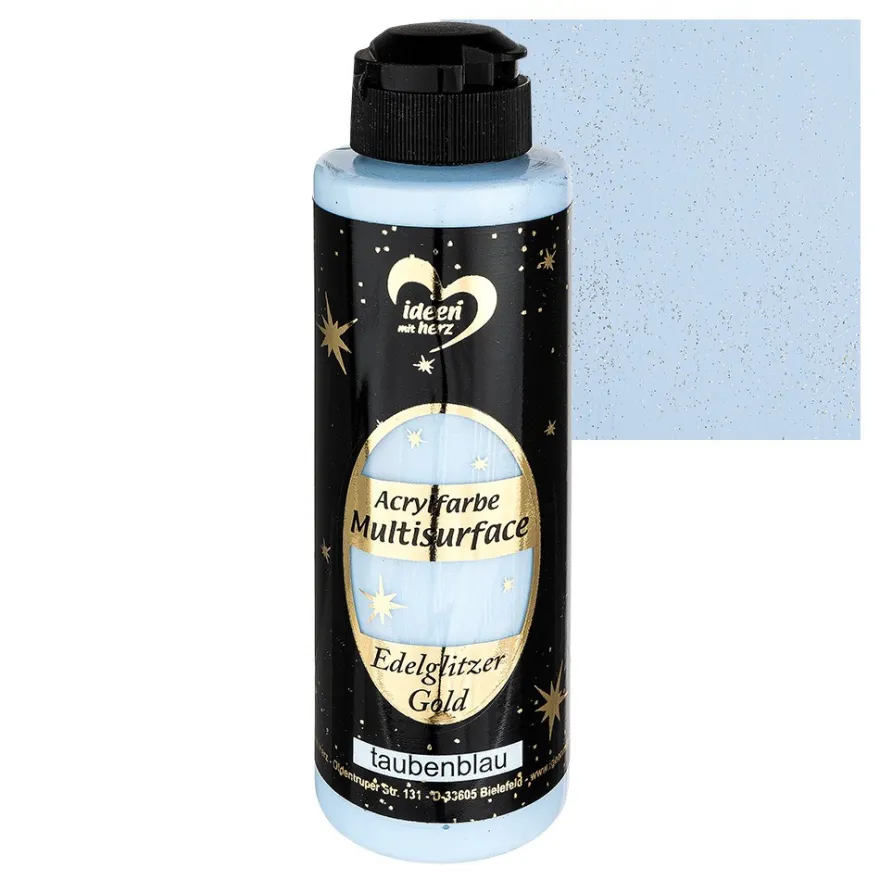 Acrylfarbe "Multisurface", Edelglitzer Gold, taubenblau, 180ml