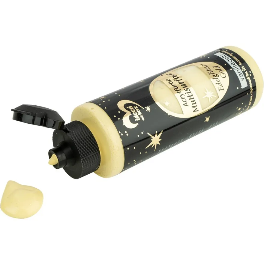Acrylfarbe "Multisurface", Edelglitzer Gold, vanillegelb, 180ml
