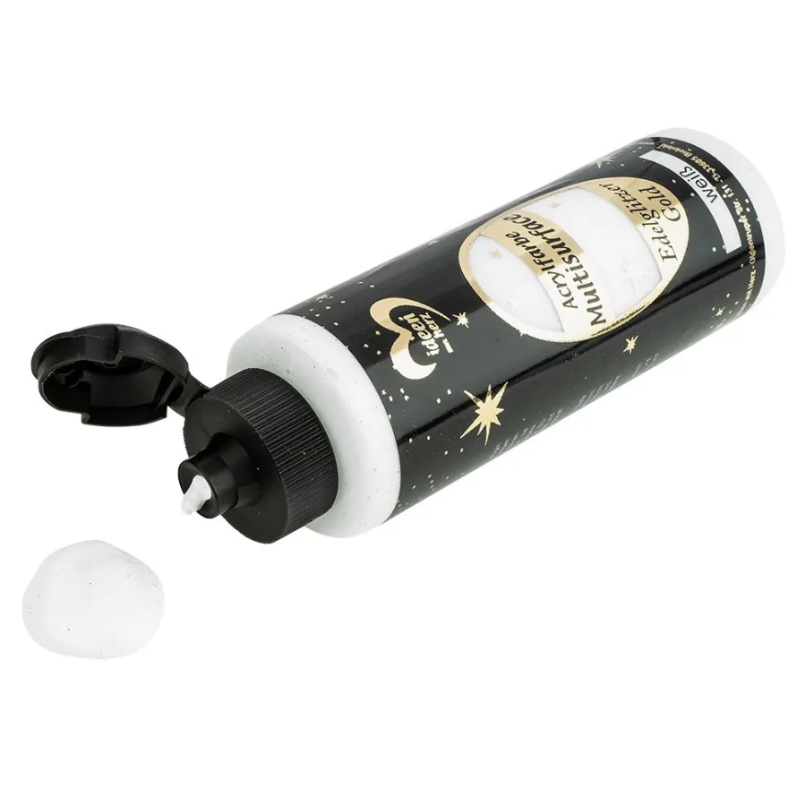 Acrylfarbe "Multisurface", Edelglitzer Gold, weiß, 180ml