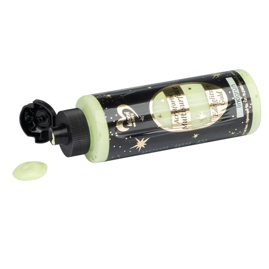 Acrylfarbe "Multisurface", Edelglitzer Gold, lindgrün, 180ml