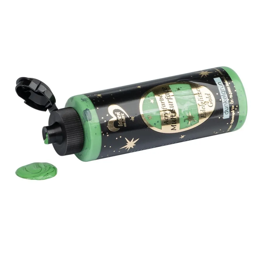 Acrylfarbe "Multisurface", Edelglitzer Gold, dunkelgrün, 180ml