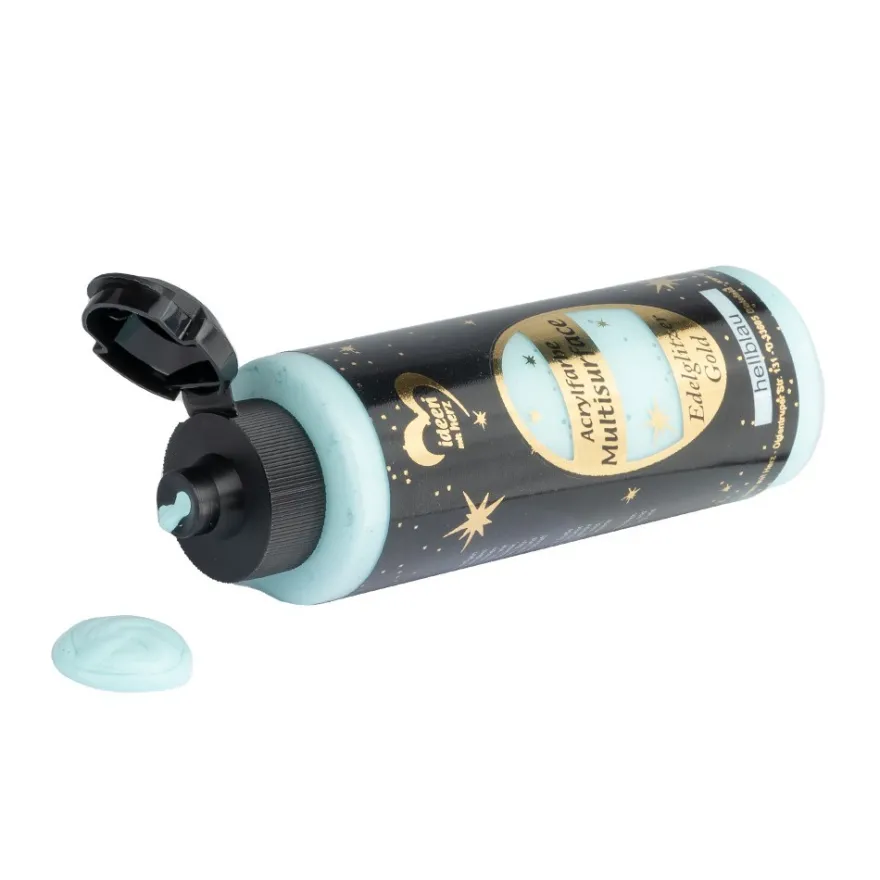 Acrylfarbe "Multisurface", Edelglitzer Gold, hellblau, 180ml