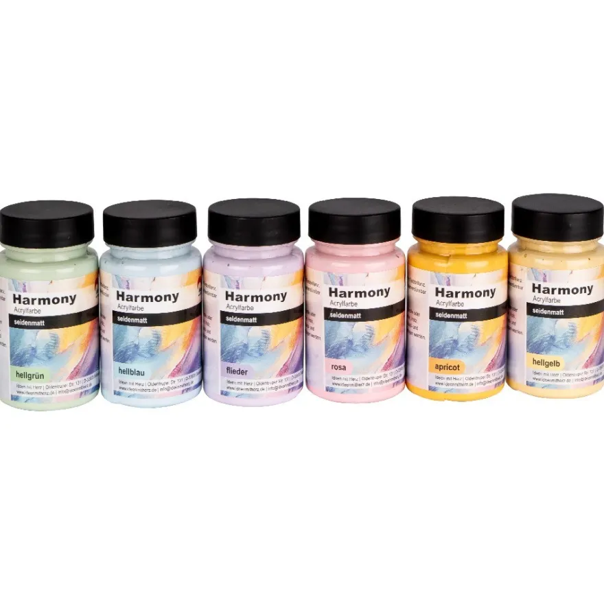 Acrylfarben "Harmony", Pastelltöne, 6 x 90ml, 6 Farben