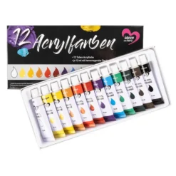 Acrylfarben, 12 Tuben à 12ml