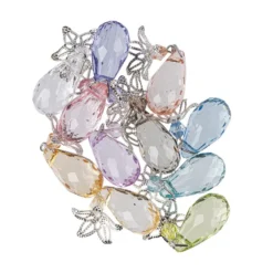 Acrylglas-Anhänger mit Perlenkappe, Design 5, 3,8cm x 1,3cm, 11 verschiedene Farben, 20 Stück