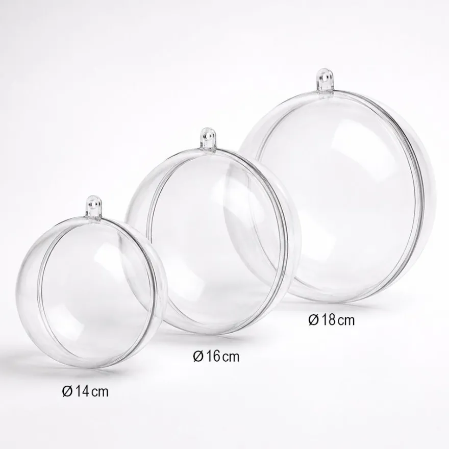 Acrylkugeln, Ø 14cm, 16cm und 18cm, mit Öse zum Aufhängen, 3 Stück