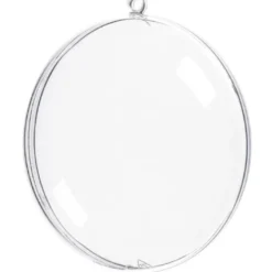 Acryl-Medaillons, transparent, Ø 11cm, 2-teilig, mit Aufhängeöse, 2 Stück