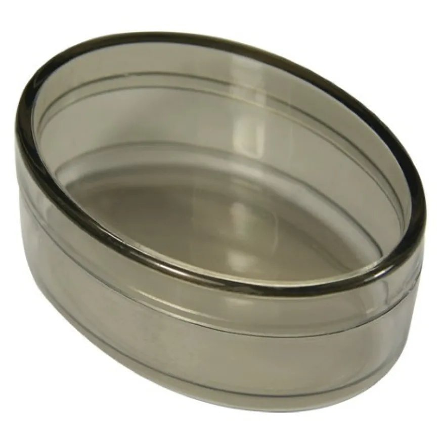 Acryl-Oval-Dosen, 6,4 x 4,4 x 3 cm, 2 Stück, grau