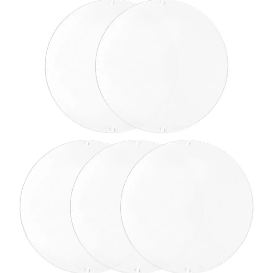 Acryl-Scheiben mit 2 Löchern, Kreis, Ø 16cm, Stärke: 2mm, 5 Stück