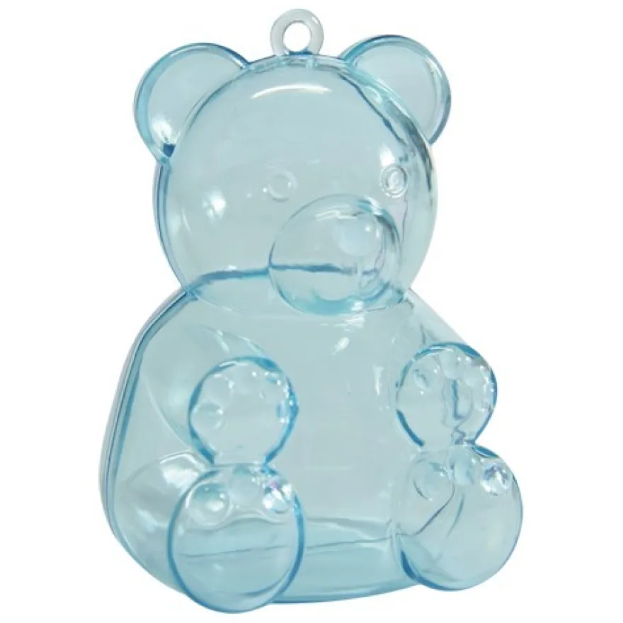 Acryl-Teddy, 5,2 x 4,5 x 7,4 cm, blau