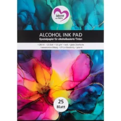Alcohol Ink Pad, DIN A4, 120g/m², weiß, glatte Oberfläche, 25 Blatt