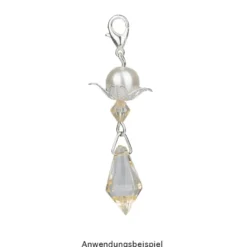Anhänger mit Perlenkappe, Design 5, 3,7cm x 1cm, facettiert, 8 verschiedene Farben, 20 Stück
