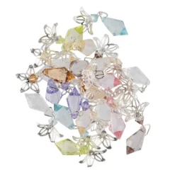 Anhänger mit Perlenkappe, Design 5, 3,7cm x 1cm, facettiert, 8 verschiedene Farben, 20 Stück