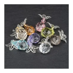 Anhänger mit Perlenkappe, Design 4, 3,3cm x 1,2cm, facettiert, 8 verschiedene Farben, 20 Stück