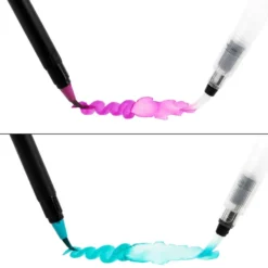 Aquarell-Pinselstifte & 4 Wassertank-Pinsel, mit Nylon-Haarbürstenkopf, auf Wasserbasis, 24 Stück