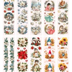 Aqua-Transfers Deluxe, Herbst- und Winterzeit, 10cm x 30cm, farbig, 10 Bogen