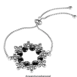 Armband mit Schiebeverschluss, 12cm lang, Edelstahl, silber