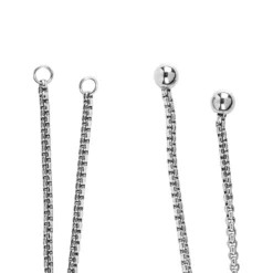 Armband mit Schiebeverschluss, 12cm lang, Edelstahl, silber