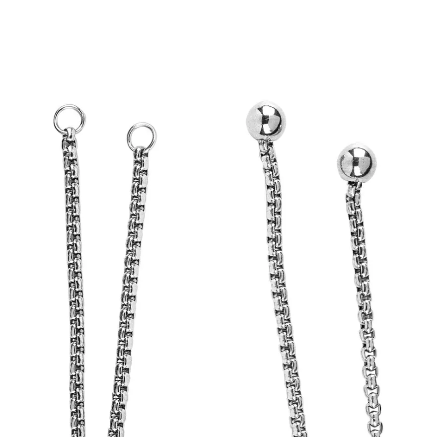 Armband mit Schiebeverschluss, 12cm lang, Edelstahl, silber