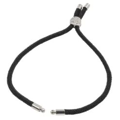 Armbänder mit Schiebeverschlüssen, 12cm lang, Ø 3mm, 2x silbergrau, 2x schwarz