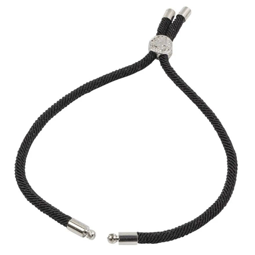 Armbänder mit Schiebeverschlüssen, 12cm lang, Ø 3mm, 2x silbergrau, 2x schwarz