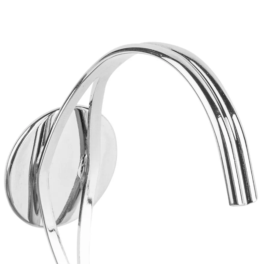 Armreif mit Fassung, Design 1, Fassung: Ø 25mm, biegbar, Umfang individuell anpassbar, silber