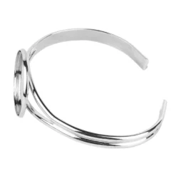 Armreif mit Fassung, Design 1, Fassung: Ø 25mm, biegbar, Umfang individuell anpassbar, silber