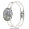 Armreif mit Fassung, Design 2, Fassung: Ø 30mm, Armreif: 6,5cm x 5cm, silber