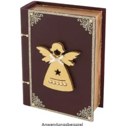 Aufbewahrungsbox aus Holz, Buch, 4cm x 15cm x 11cm