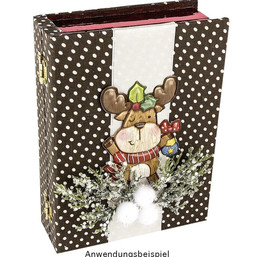 Aufbewahrungsbox aus Holz, Buch, 4cm x 15cm x 11cm