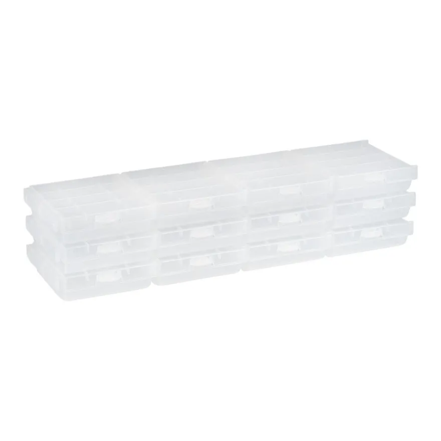 Aufbewahrungsboxen für Batterien, 6,6cm x 6,1cm x 1,8cm, 12 Stück