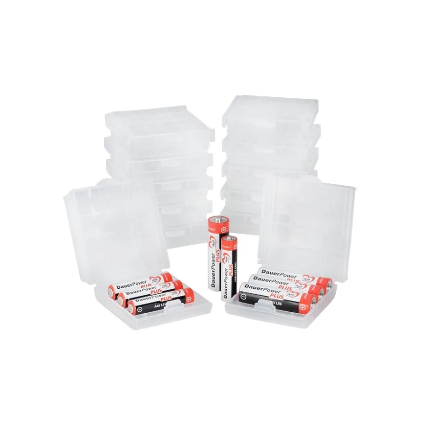 Aufbewahrungsboxen für Batterien, 6,6cm x 6,1cm x 1,8cm, 12 Stück