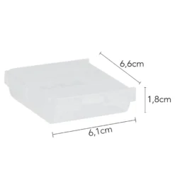 Aufbewahrungsboxen für Batterien, 6,6cm x 6,1cm x 1,8cm, 12 Stück