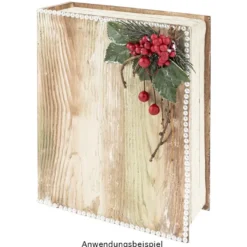 Aufbewahrungsboxen, Holz, Bücher, 3 verschiedene Größen, 3 Stück
