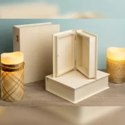 Aufbewahrungsboxen, Holz, Bücher, 3 verschiedene Größen, 3 Stück