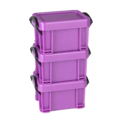 Aufbewahrungskisten mit Bügelverschluss, 8,4cm x 6,4cm x 5,1cm, violett, 3 Stück