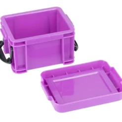 Aufbewahrungskisten mit Bügelverschluss, 8,4cm x 6,4cm x 5,1cm, violett, 3 Stück