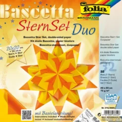 Bascetta Stern Set, DuoDesign, 15x15cm, 32 Blatt, orange/gelb