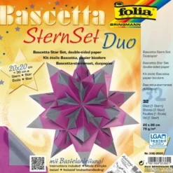 Bascetta Stern Set, DuoDesign, 15x15cm, 32 Blatt, violett/silber