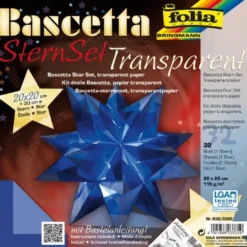 Bascetta Stern Set, transparent, 20x20cm, 32 Blatt, blau