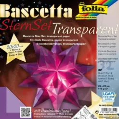 Bascetta Stern Set, transparent, 20x20cm, 32 Blatt, violett