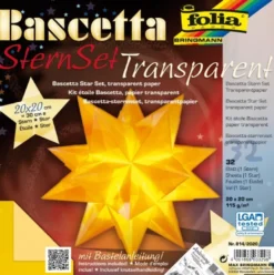 Bascetta Stern Set, transparent, 15x15cm, 32 Blatt, gelb