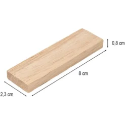 Bastelklötzchen, 8cm x 2,3cm x 0,8cm, glatt geschliffen, 50 Stück