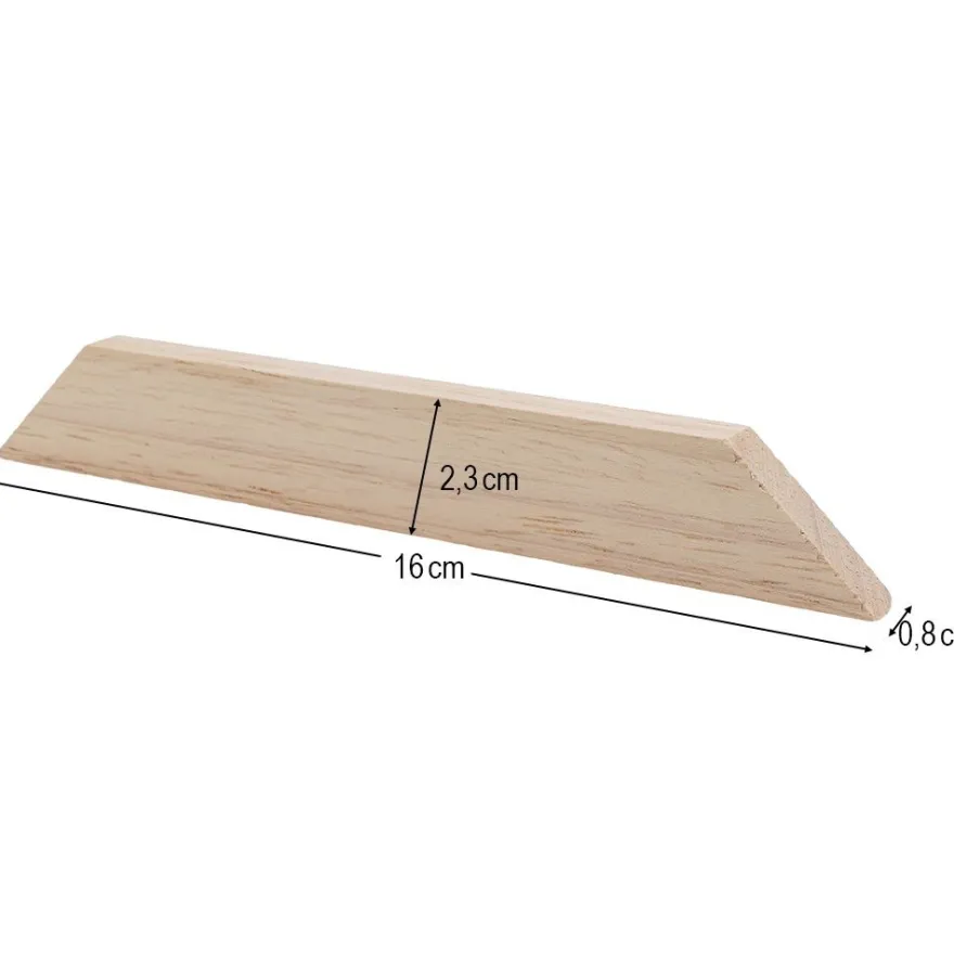 Bastelklötzchen, mit Gehrungsschnitt 2, 16cm x 2,3cm x 0,8cm, glatt geschliffen, 40 Stück