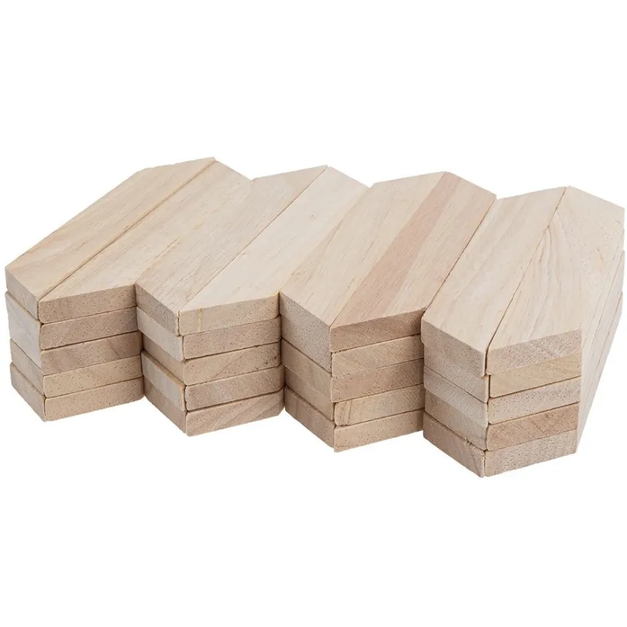 Bastelklötzchen, mit Gehrungsschnitt 2, 16cm x 2,3cm x 0,8cm, glatt geschliffen, 40 Stück