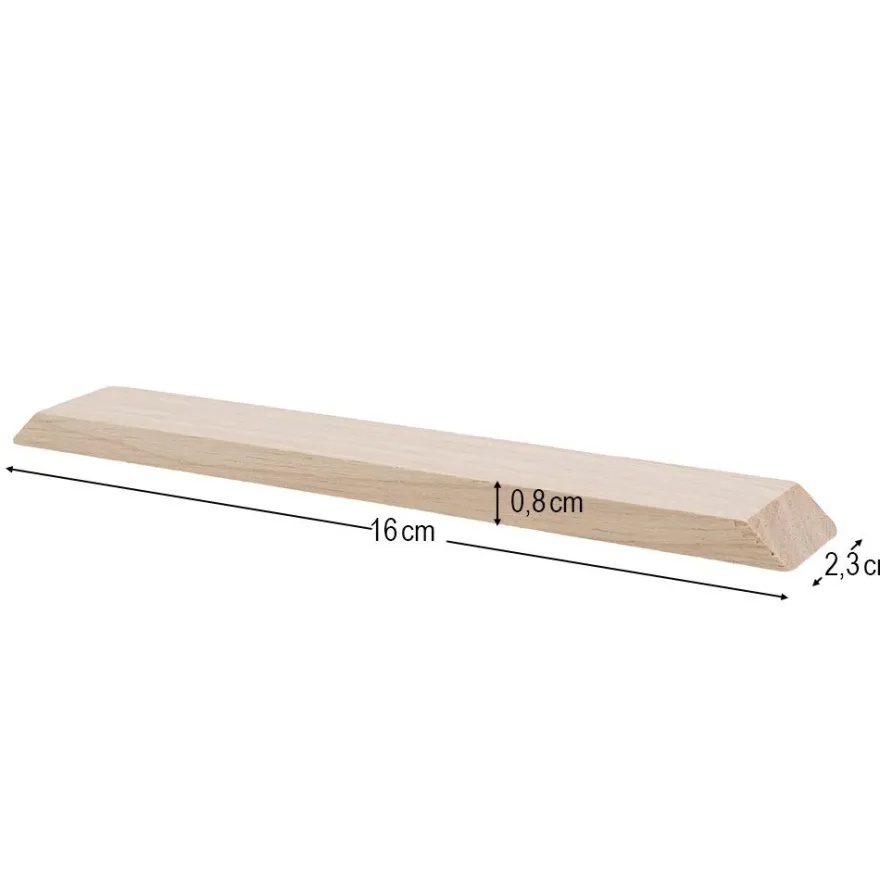 Bastelklötzchen, mit Gehrungsschnitt 1, 16cm x 2,3cm x 0,8cm, glatt geschliffen, 40 Stück